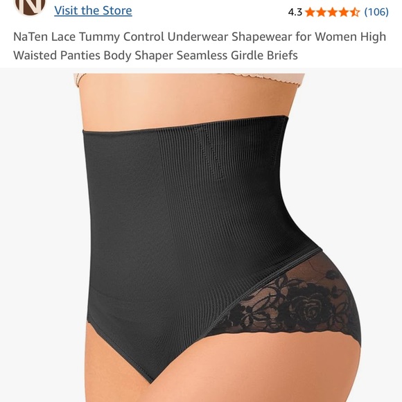 Amazon Black High-Waisted Lace Shapewear - Picture 1 of 8